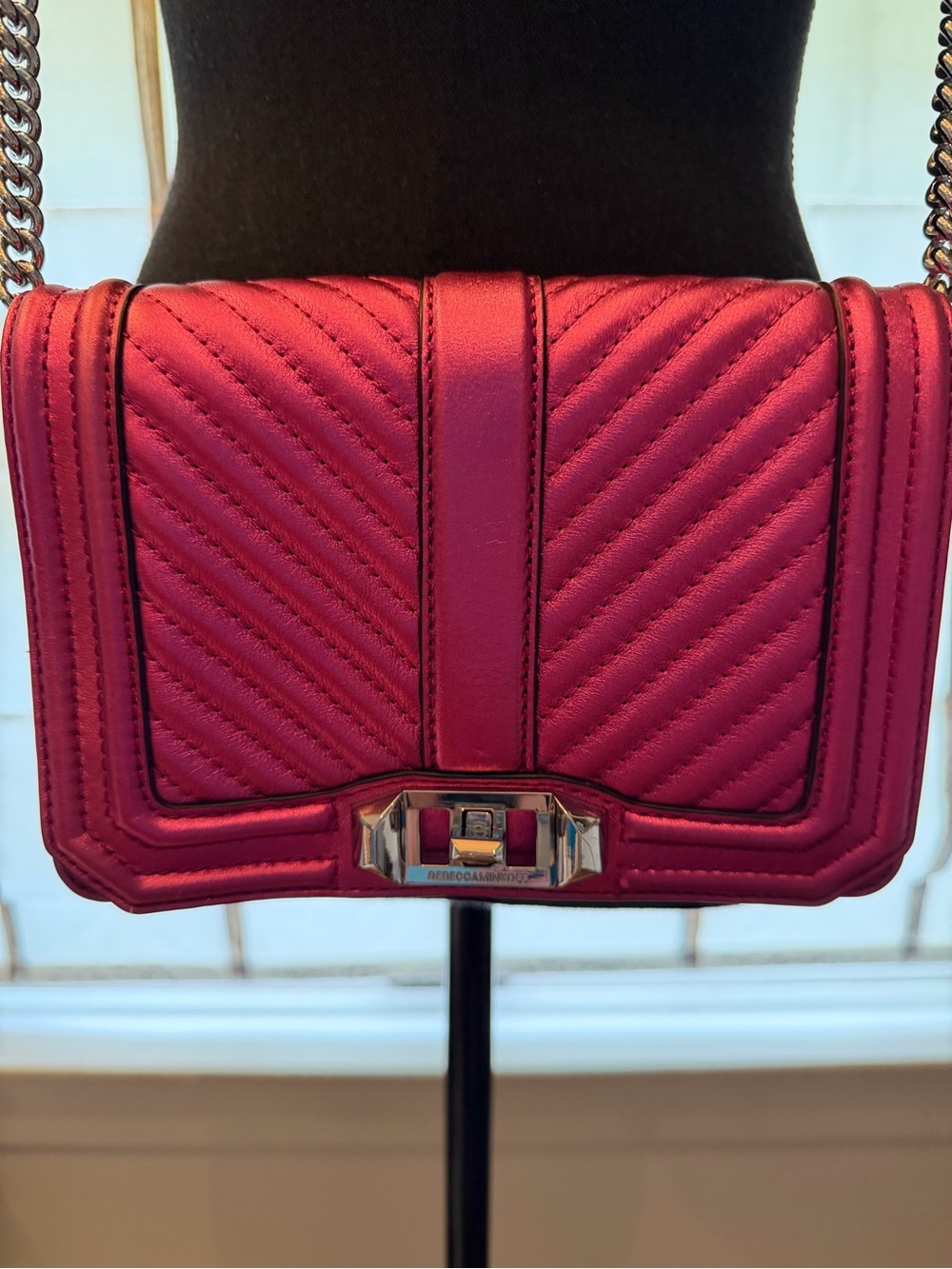 Rebecca Minkoff Quilted Pink Chain Shoulder Bag